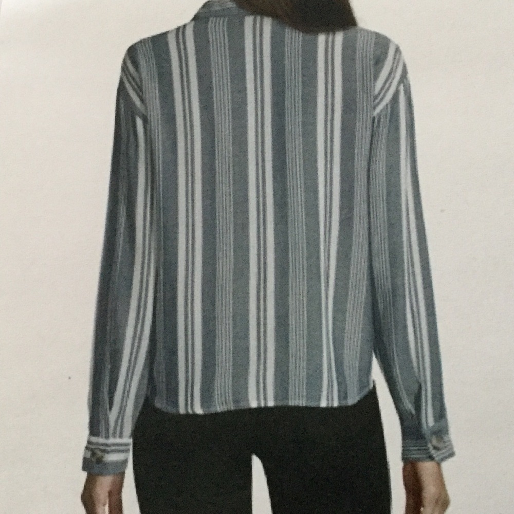 A.N.A - Blue and White Striped Blouse - Picture 6 of 6